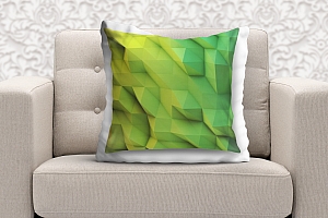 3D Подушка «Зеленые полигоны» вид 5
