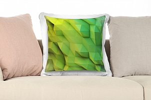 3D Подушка «Зеленые полигоны» вид 4