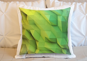 3D Подушка «Зеленые полигоны» вид 3