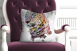 3D Подушка «Красочный леопард» вид 3