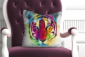 3D Подушка «Красочный тигр» вид 3