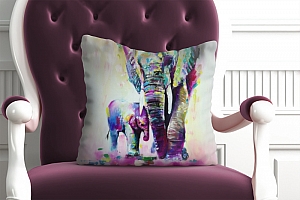 3D Подушка «Семья слонов» вид 3