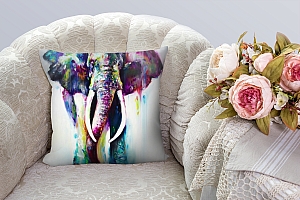 3D Подушка «Слон акварелью» вид 4