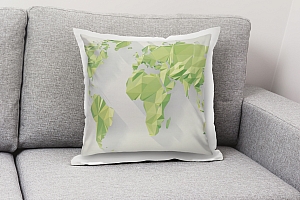 3D Подушка «Зеленые континенты из полигонов» вид 9