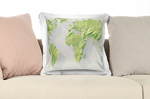 3D Подушка «Зеленые континенты из полигонов» вид 7