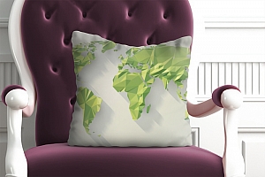 3D Подушка «Зеленые континенты из полигонов» вид 11