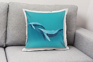 3D Подушка «Полигональные киты» вид 9