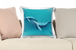 3D Подушка «Полигональные киты» вид 4