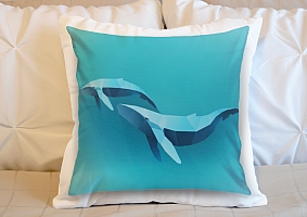 3D Подушка «Полигональные киты» вид 3
