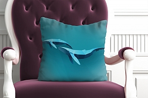 3D Подушка «Полигональные киты» вид 11