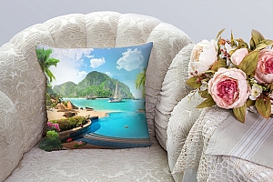 3D Подушка «Курортный островок» вид 2