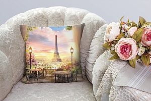3D Подушка «Парижский ресторанчик» вид 3