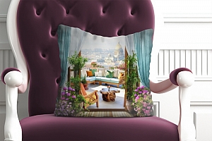 3D Подушка «Уютный балкон» вид 3