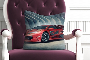 3D Подушка «Футуристичный красный автомобиль» вид 3
