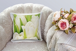3D Подушка «Белые тюльпаны» вид 4