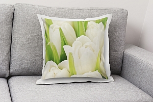3D Подушка «Белые тюльпаны» вид 3