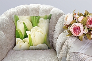 3D Подушка «Белые тюльпаны» вид 6