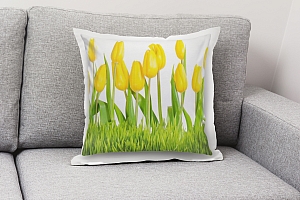 3D Подушка «Желтые тюльпаны» вид 3