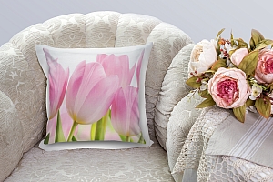 3D Подушка «Крупные розовые тюльпаны» вид 4