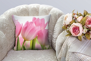 3D Подушка «Крупные розовые тюльпаны» вид 6