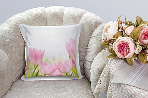 3D Подушка «Нежные розовые тюльпаны» вид 4