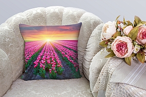 3D Подушка «Поле тюльпанов на закате» вид 6