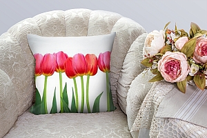 3D Подушка «Ряд тюльпанов» вид 6