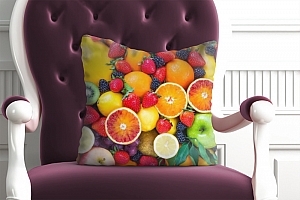 3D Подушка «Цитрусы с ягодами» вид 3