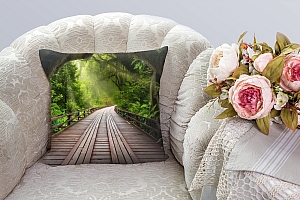 3D Подушка «Мост в тропическом лесу» вид 4