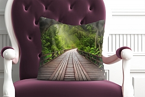 3D Подушка «Мост в тропическом лесу» вид 3