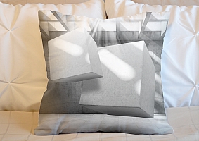 3D Подушка «Бетонная абстракция с кубами» вид 2