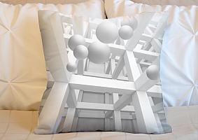 3D Подушка «Шары в геометрическом пространстве» вид 2