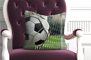 3D Подушка «Футбольный мяч в сетке» вид 3