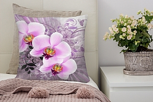 3D Подушка «Орхидеи в стиле ретро» вид 2