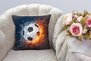 3D Подушка «Огненный футбольный мяч» вид 4