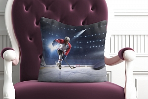 3D Подушка «Хоккеист» вид 3