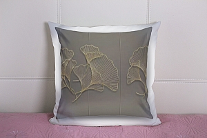3D Подушка «Изящные золотые листья» вид 4