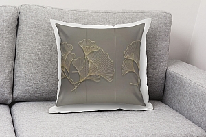 3D Подушка «Изящные золотые листья» вид 3