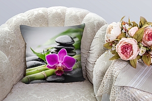 3D Подушка «Орхидея и бамбук» вид 3