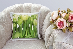 3D Подушка «Салатовые тюльпаны» вид 4