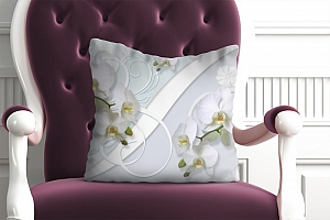 3D Подушка «Нежная композиция с орхидеями» вид 6