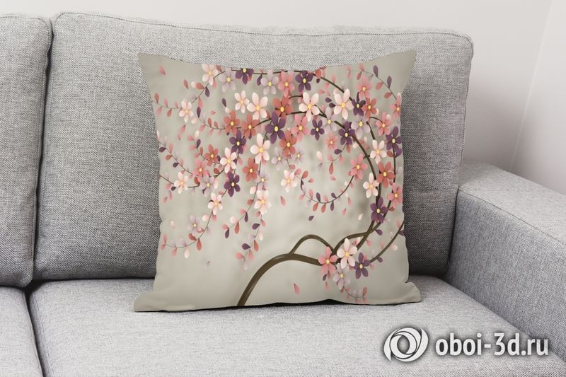 3D Подушка «Персиковое дерево» вид 3