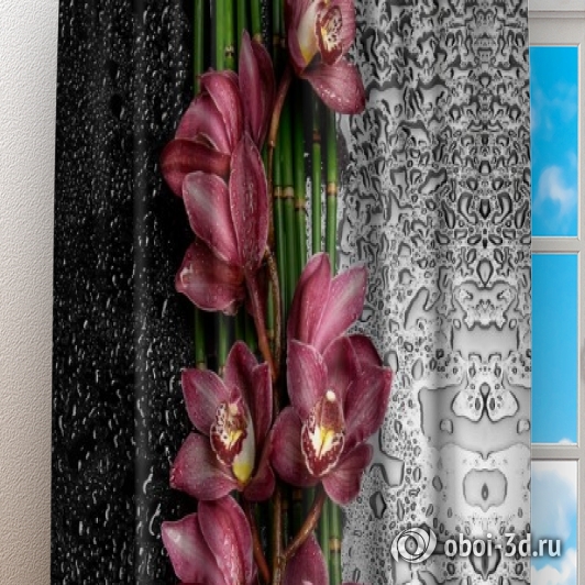 Фотошторы «Орхидеи в росе» вид 3