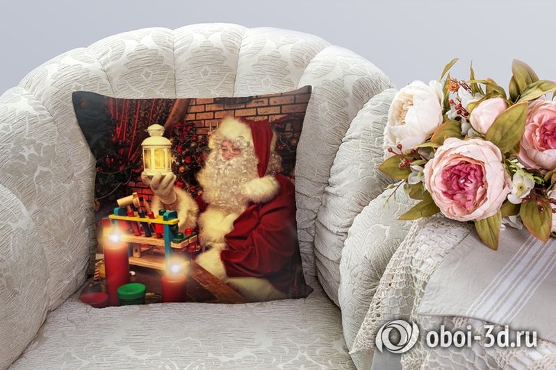 3D Подушка «Мечтающий Санта»  вид 5
