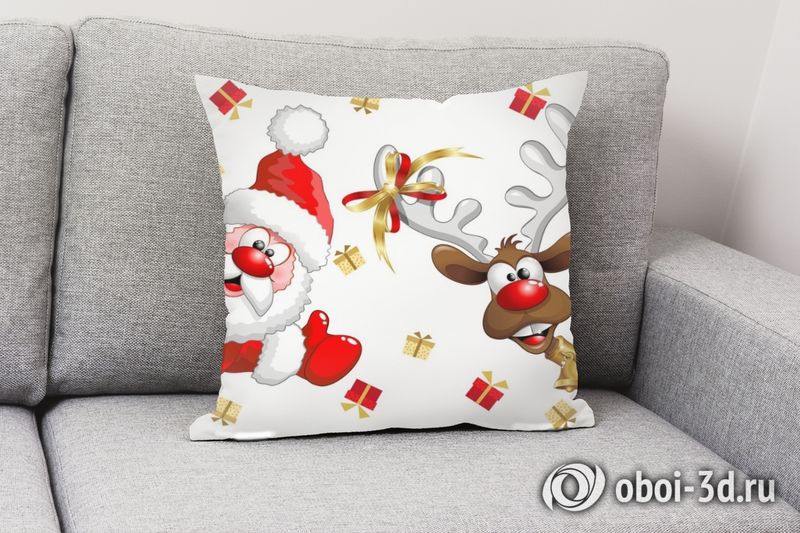 3D Подушка «Санта и олень»  вид 4