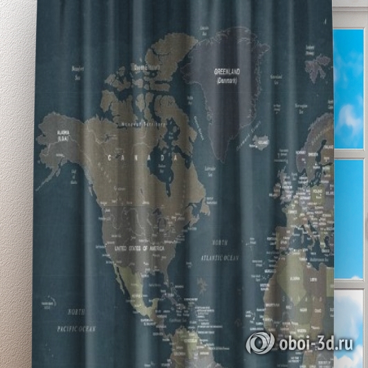 Фотошторы «Джинсовая карта мира» вид 3
