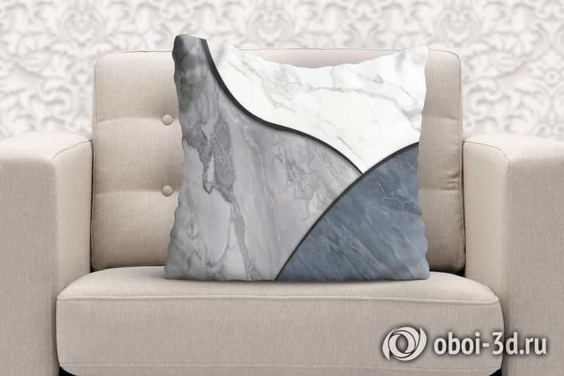 3D Подушка «Мрамор в холодных тонах» вид 6
