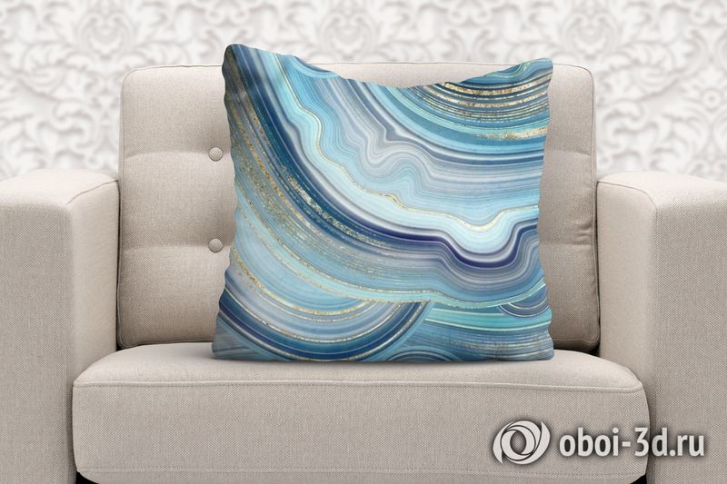 3D Подушка «Каменный срез цвета моря» вид 6