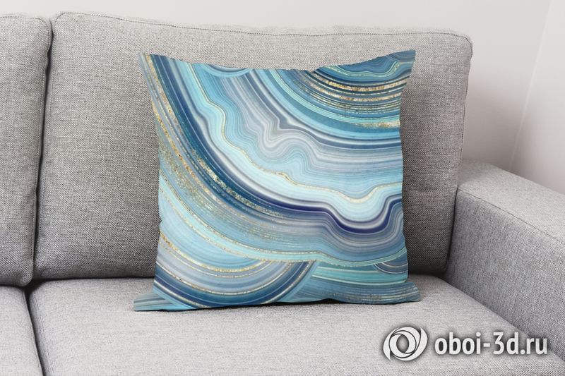 3D Подушка «Каменный срез цвета моря» вид 2