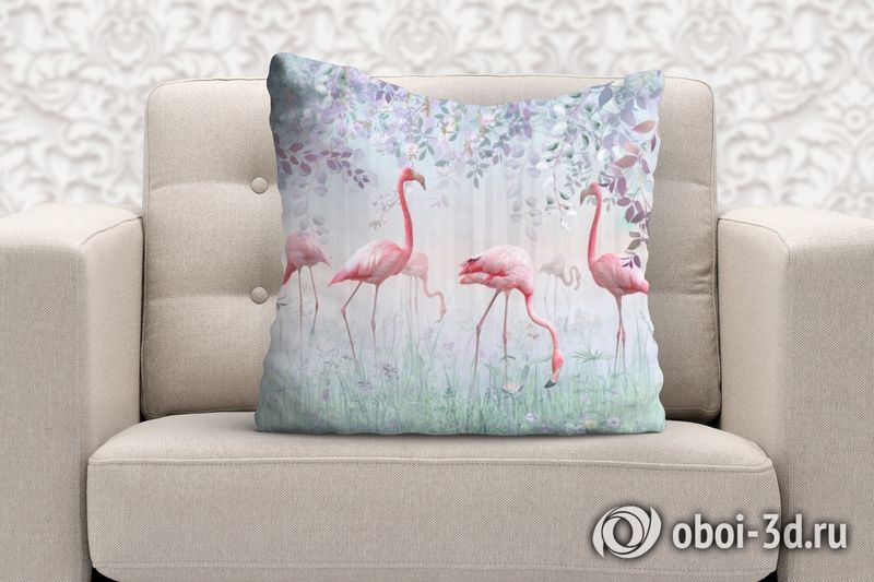 3D Подушка «Фламинго в саду» вид 6